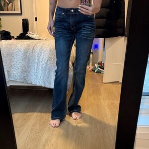 Women's Flare & Wide Leg Jeans - Dark Blue